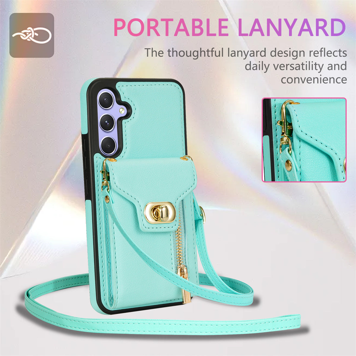 For Samsung Galaxy S23 FE Case Leather + TPU Crossbody Phone Card Bag