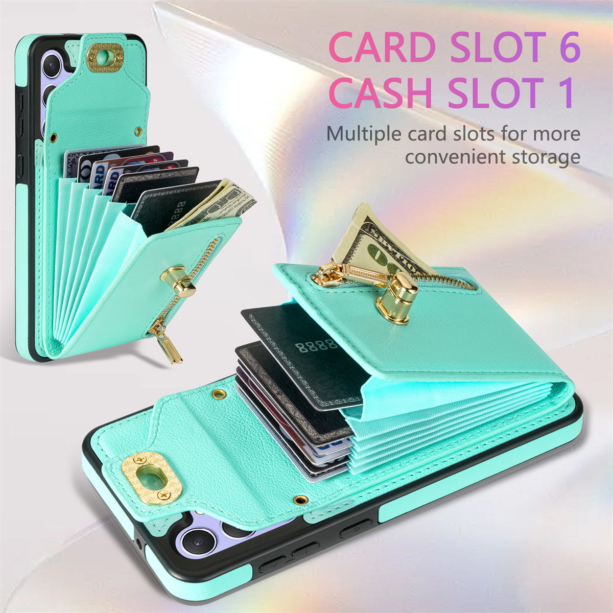For Samsung Galaxy S23 FE Case Leather + TPU Crossbody Phone Card Bag