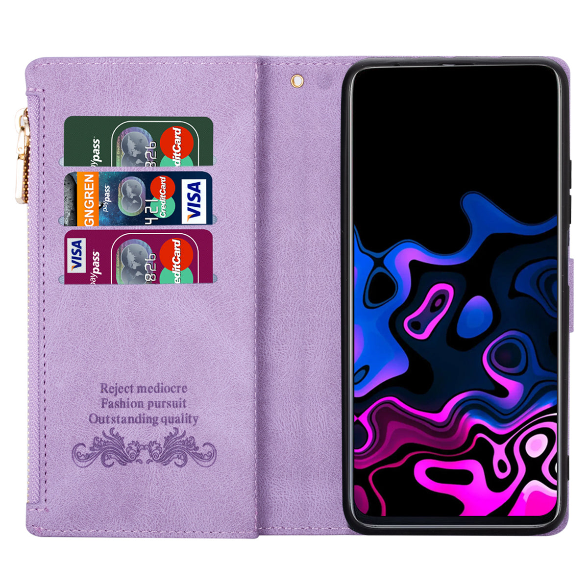 For Xiaomi Redmi Note 13 Pro 5G / Poco X6 5G Cell Phone Cases Color Splicing Zipper Pocket Cover