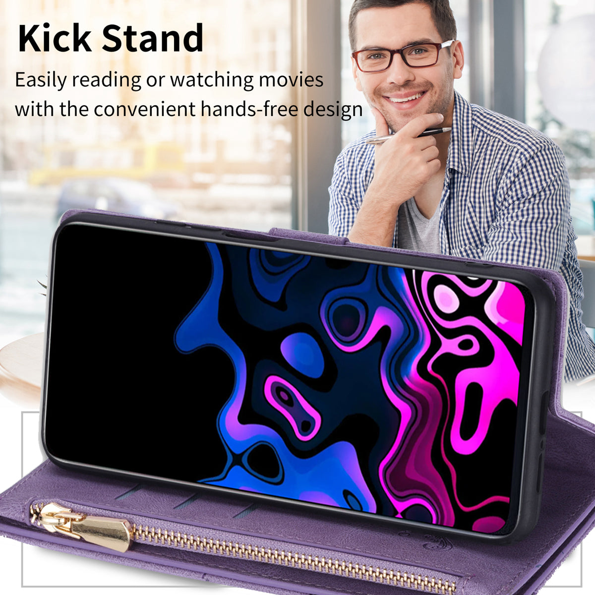 For Xiaomi Redmi Note 13 Pro 5G / Poco X6 5G Cell Phone Cases Color Splicing Zipper Pocket Cover