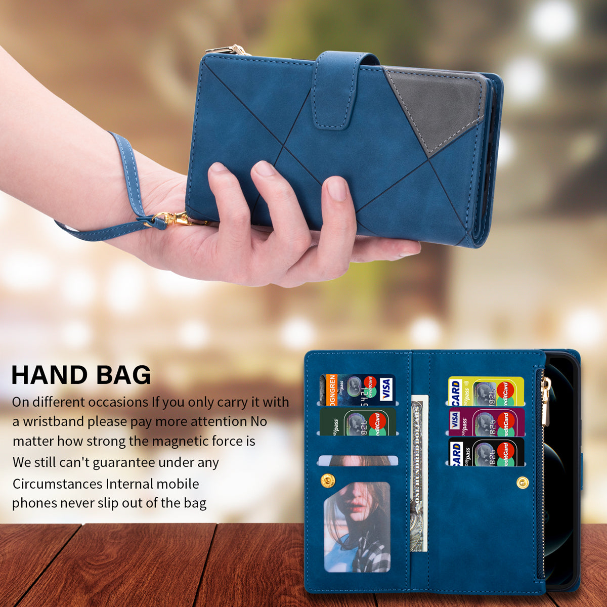 Color Splicing Case for Xiaomi Redmi Note 13 5G Phone Cover Zipper Pocket Wallet Shell