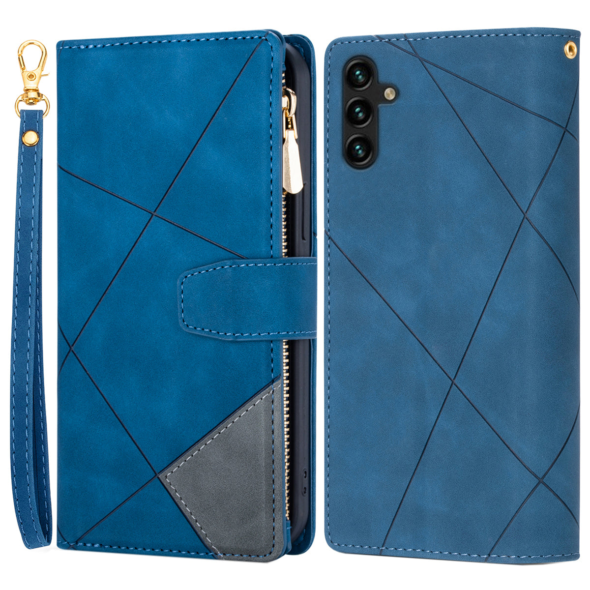 For Samsung Galaxy A25 5G (Global) (161.0 x 76.5 x 8.3mm) Leather Case Color Splicing Wallet Cover