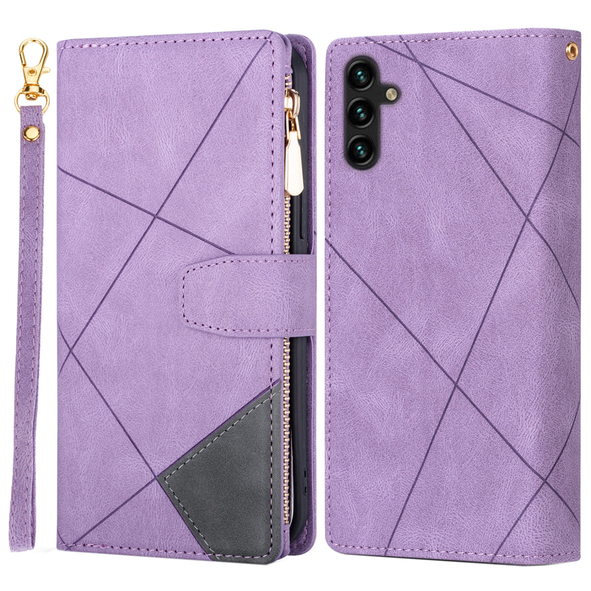 For Samsung Galaxy A25 5G (Global) (161.0 x 76.5 x 8.3mm) Leather Case Color Splicing Wallet Cover