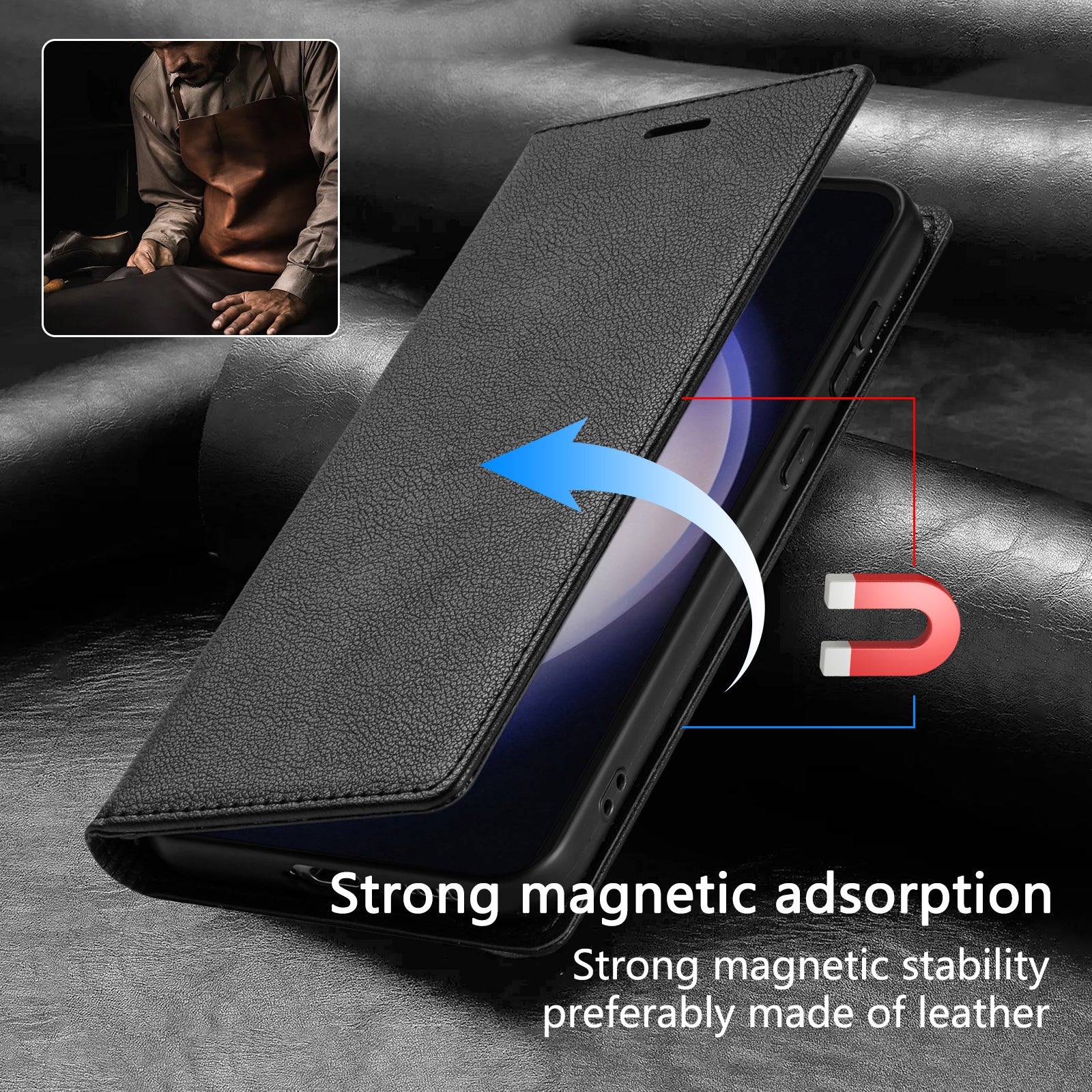 BKS-001 For Samsung Galaxy A25 5G (Global) (161.0 x 76.5 x 8.3mm) Magnetic Phone Case Shock Absorbing Cover