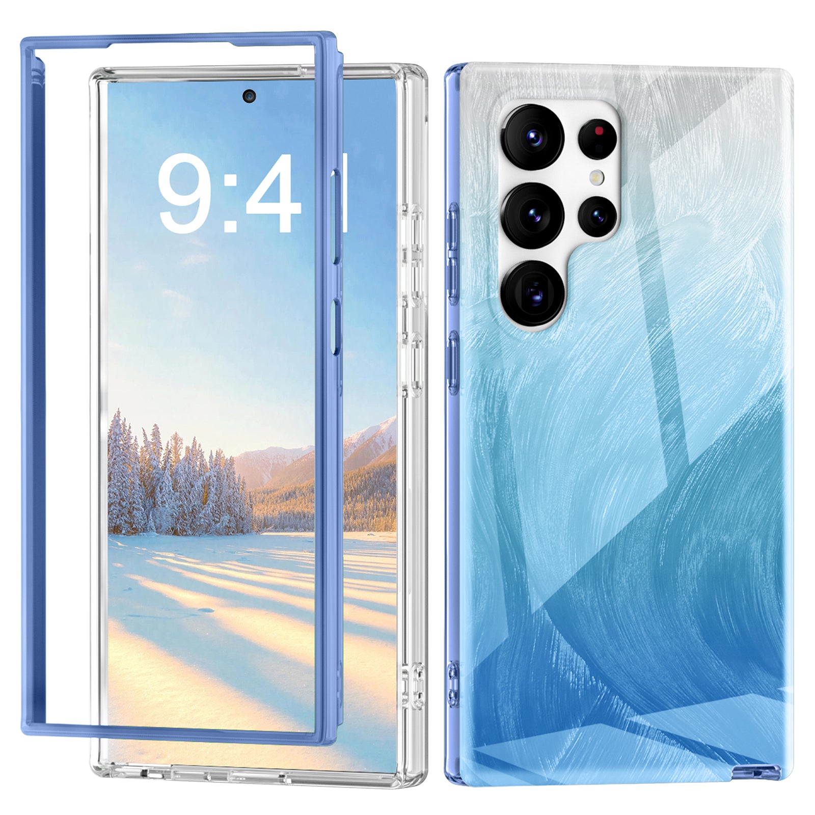 For Samsung Galaxy S24 Ultra Cell Phone Case Gradient Feather PC+TPU Shell