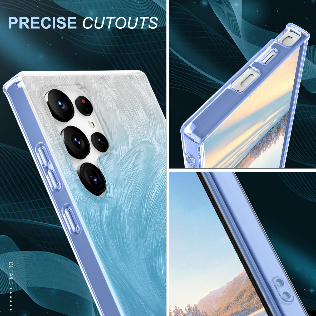 For Samsung Galaxy S24 Ultra Cell Phone Case Gradient Feather PC+TPU Shell