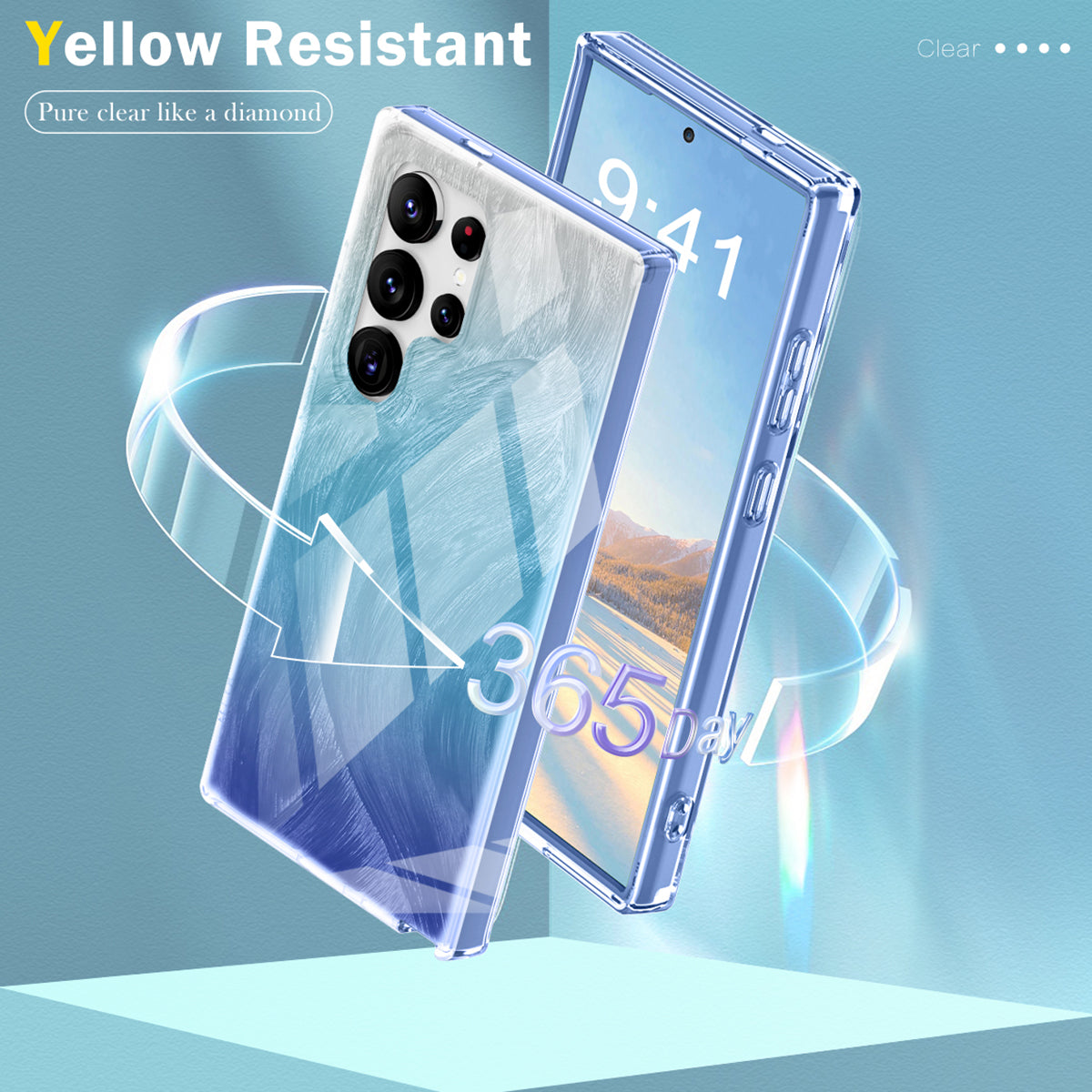 For Samsung Galaxy S24 Ultra Cell Phone Case Gradient Feather PC+TPU Shell