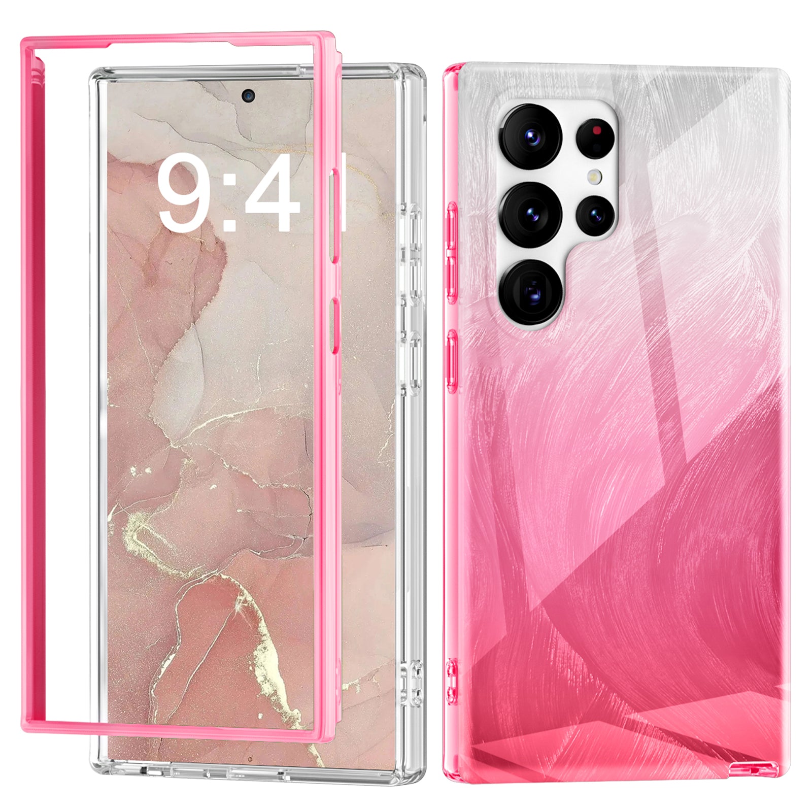 For Samsung Galaxy S24 Ultra Cell Phone Case Gradient Feather PC+TPU Shell