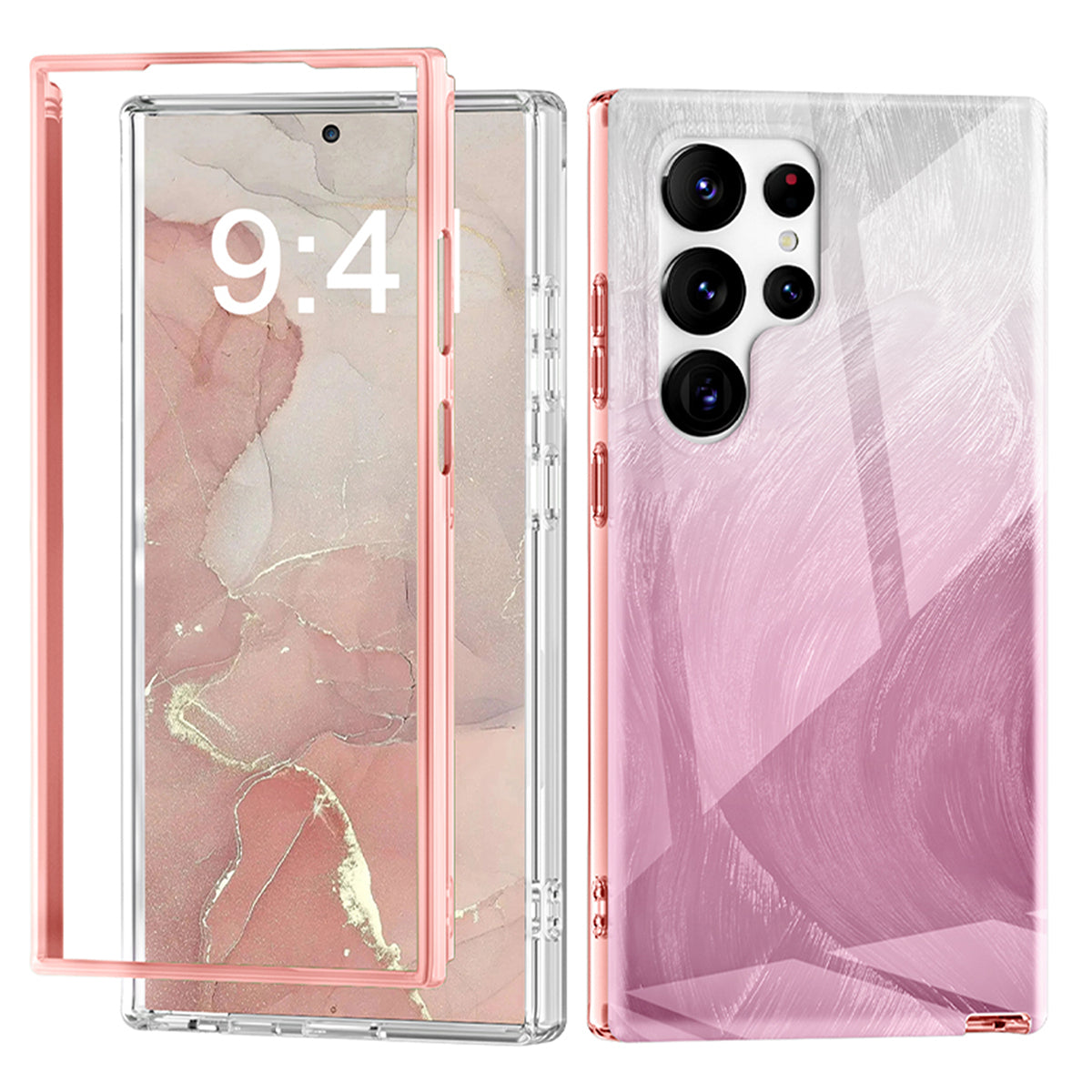 For Samsung Galaxy S24 Ultra Cell Phone Case Gradient Feather PC+TPU Shell