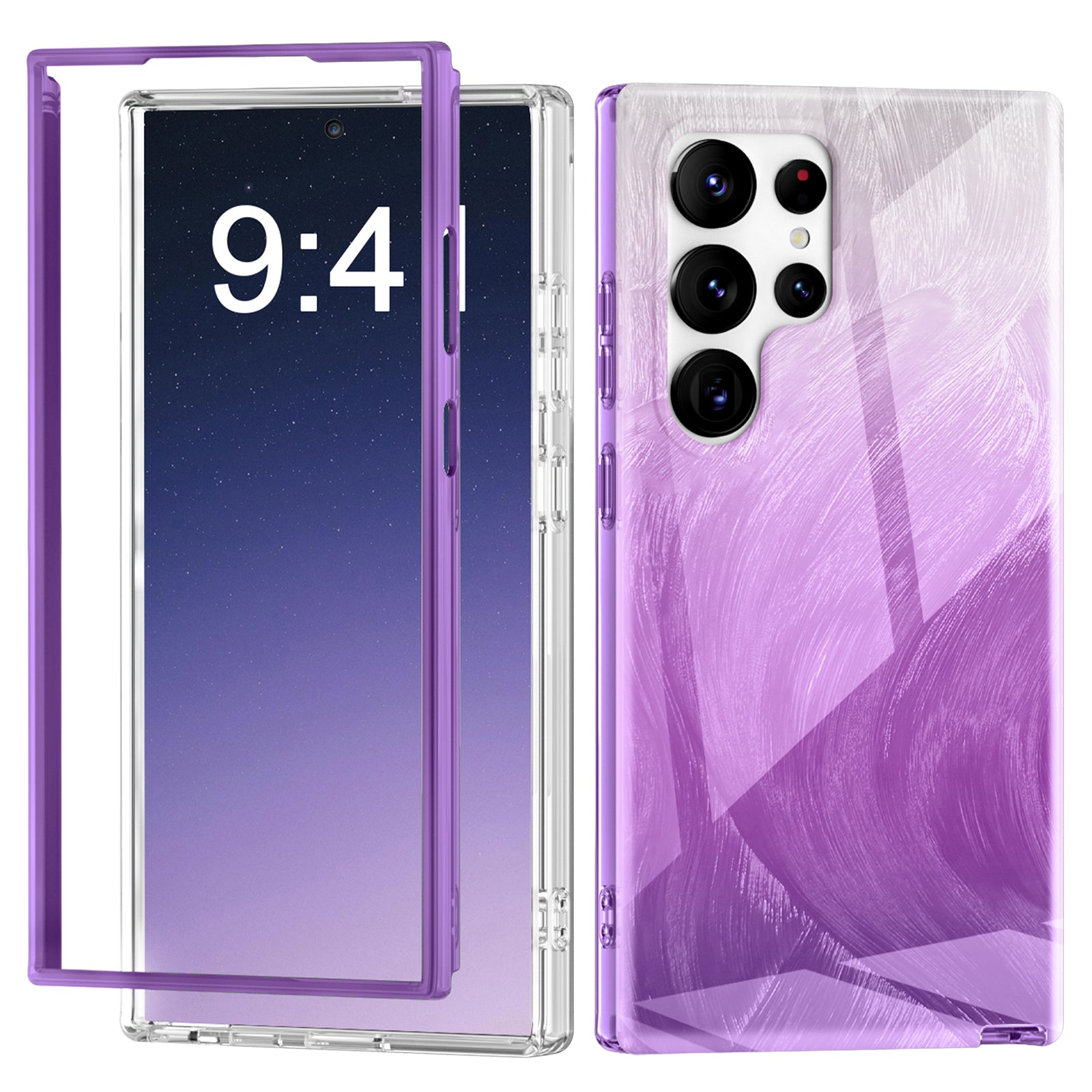 For Samsung Galaxy S24 Ultra Cell Phone Case Gradient Feather PC+TPU Shell