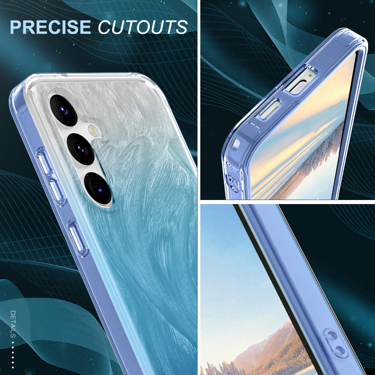 For Samsung Galaxy S24 Case Gradient Feather Pattern PC+TPU Protective Cover