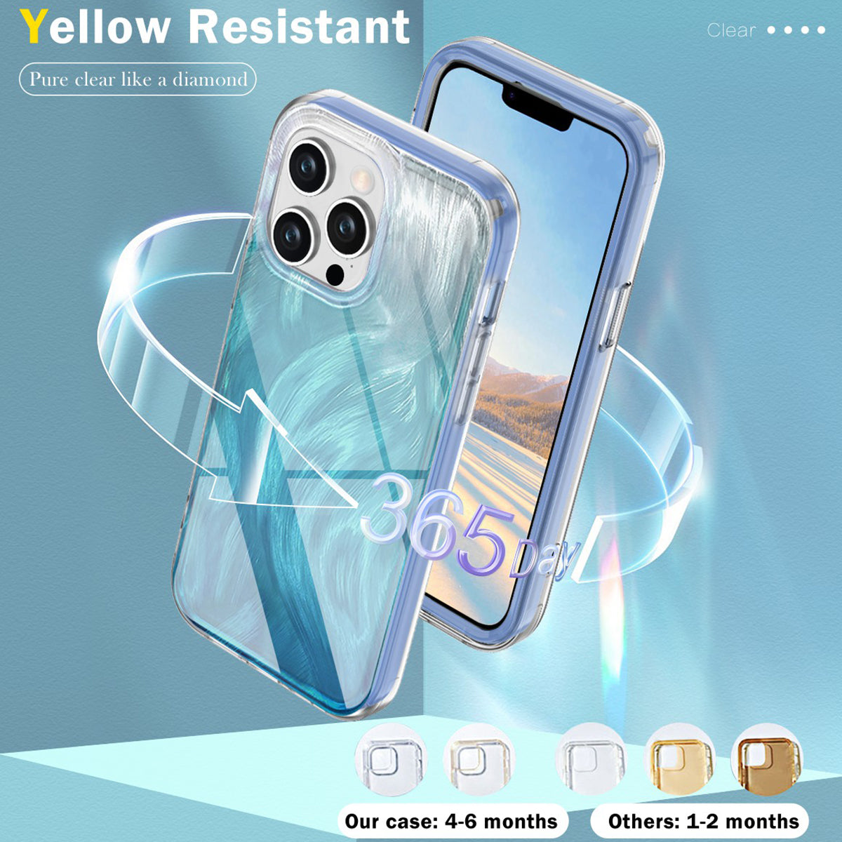 For iPhone 13 Pro Max 6.7 inch Case Gradient Feather Pattern Camera Protection Phone Cover