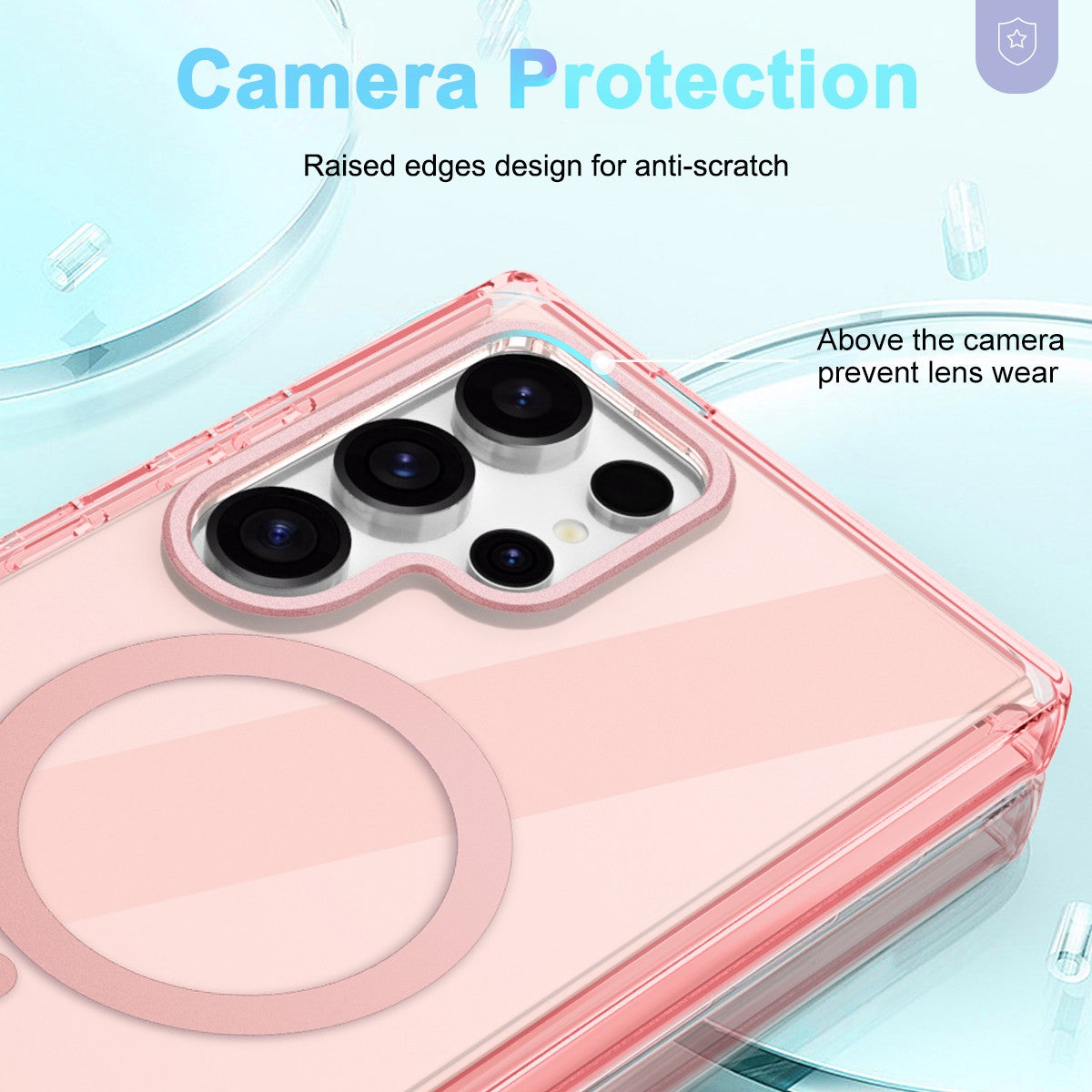 For Samsung Galaxy S24 Ultra Case PC+TPU+PET Screen Film Magnetic Clear Phone Cover