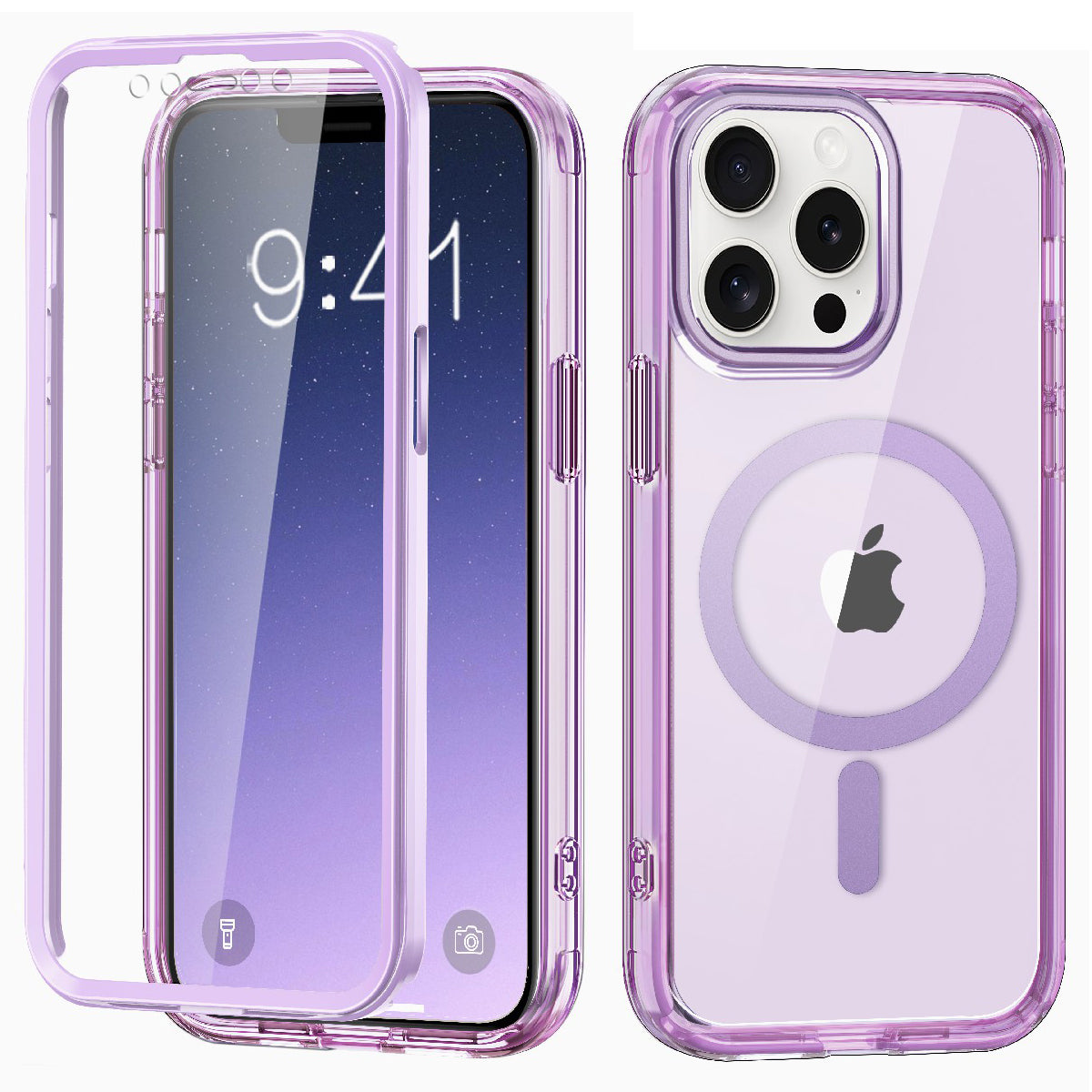 For iPhone 12 Pro Max Case PC+TPU Magnetic Phone Cover with PET Screen Protector