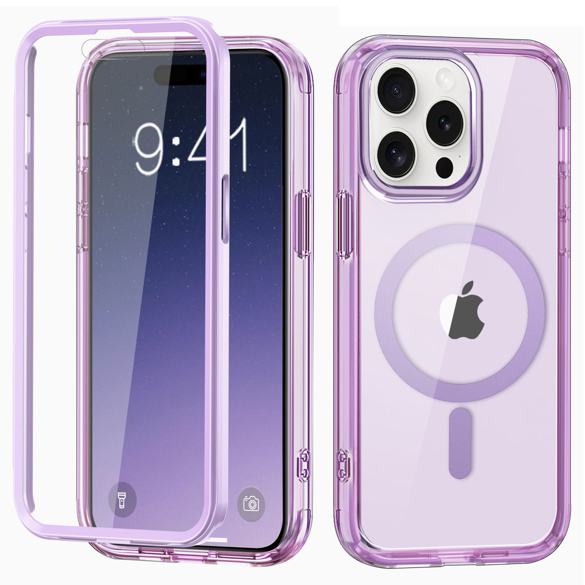 For iPhone 14 Pro Case Clear PC+TPU Hybrid Phone Cover Compatible with MagSafe