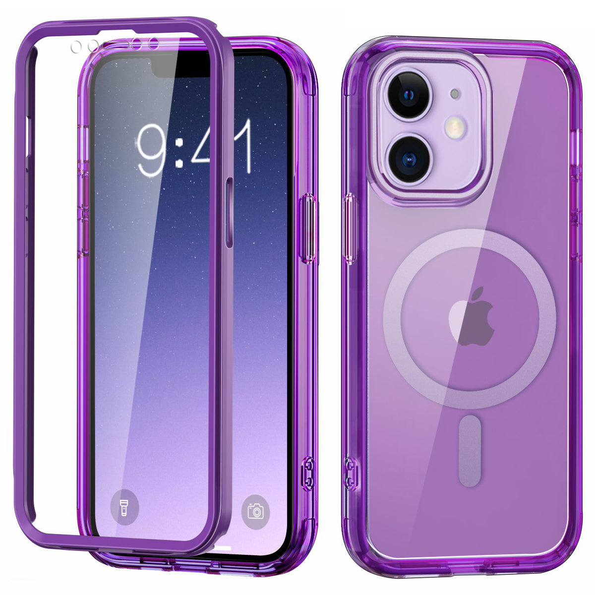 For iPhone 11 Clear Case Front / Back Full Protection Phone Shell Compatible with MagSafe