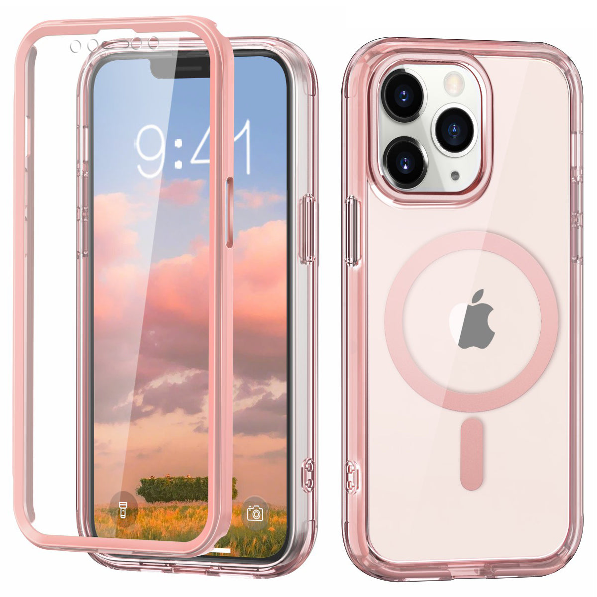 For iPhone 11 Pro Max Case Compatible with MagSafe Front / Back Full Protection Clear Phone Case