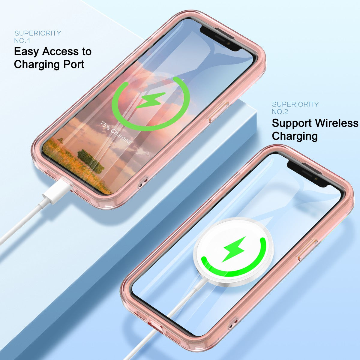For iPhone 11 Pro Max Case Compatible with MagSafe Front / Back Full Protection Clear Phone Case