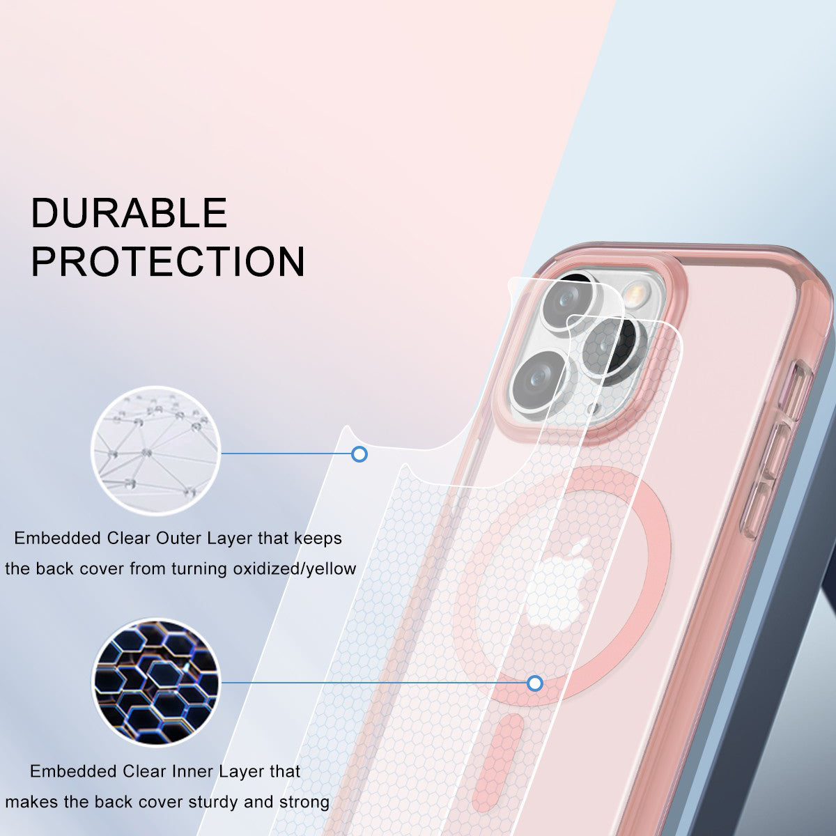 For iPhone 11 Pro Max Case Compatible with MagSafe Front / Back Full Protection Clear Phone Case
