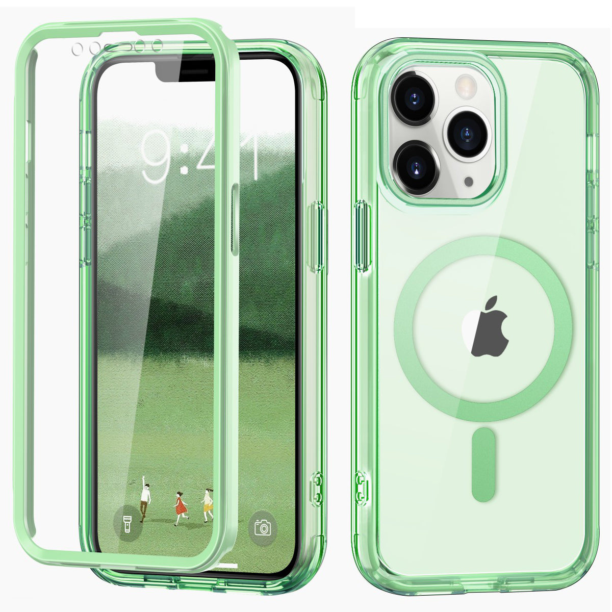 For iPhone 11 Pro Max Case Compatible with MagSafe Front / Back Full Protection Clear Phone Case