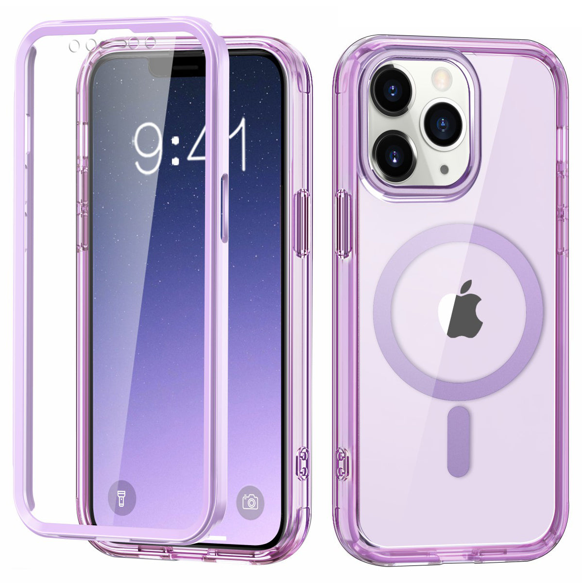 For iPhone 11 Pro Max Case Compatible with MagSafe Front / Back Full Protection Clear Phone Case