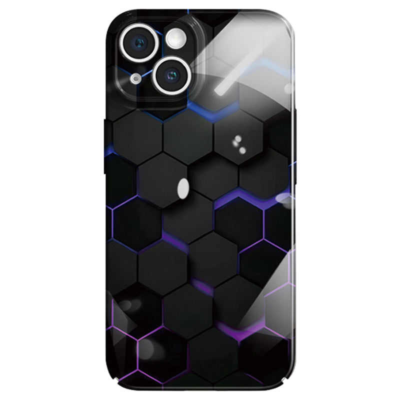 For iPhone 13 6.1 inch Case Ultra-Thin PC+Silicone Honeycomb Pattern Back Phone Cover
