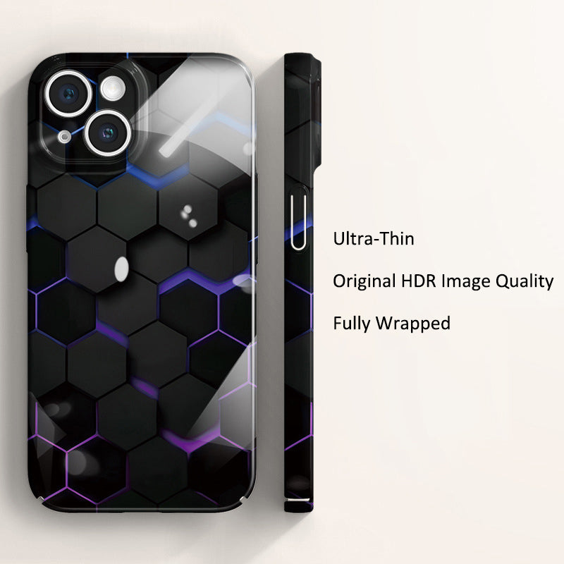 For iPhone 13 6.1 inch Case Ultra-Thin PC+Silicone Honeycomb Pattern Back Phone Cover