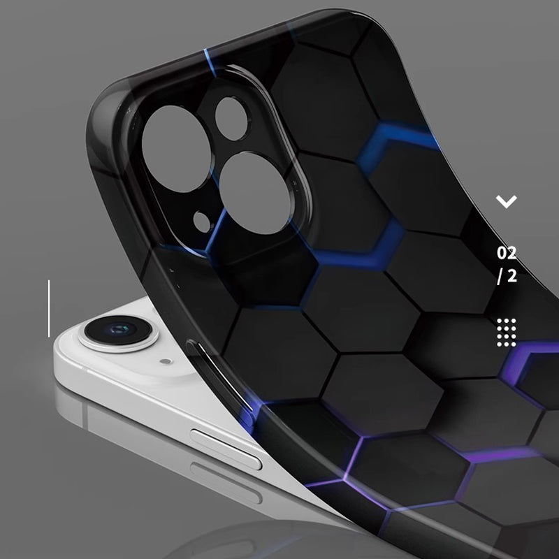 For iPhone 13 6.1 inch Case Ultra-Thin PC+Silicone Honeycomb Pattern Back Phone Cover