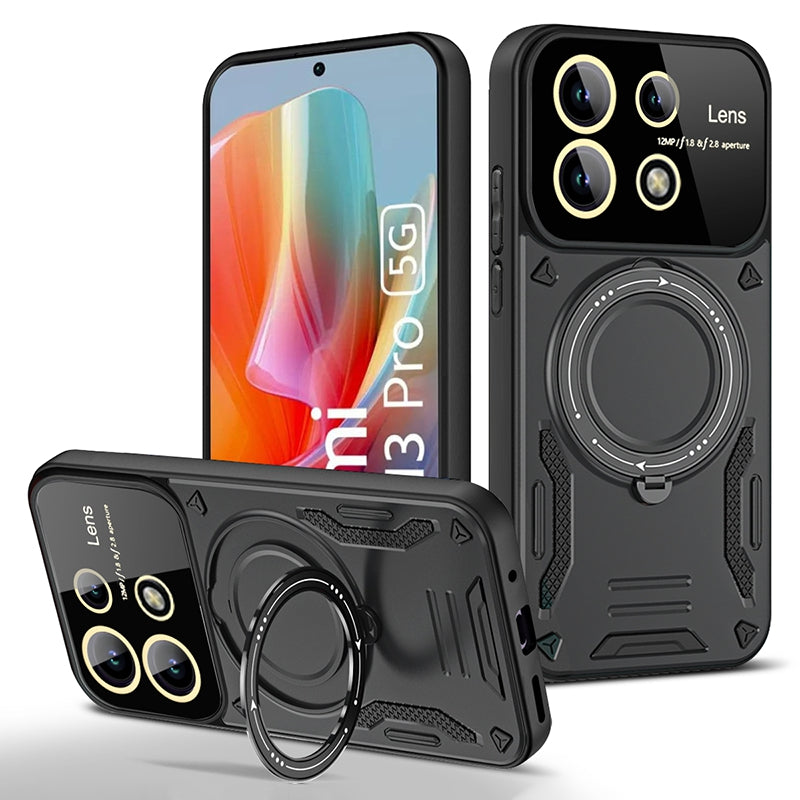 For Xiaomi Redmi Note 13 Pro 5G / Poco X6 5G Magnetic Case PC+TPU Phone Cover with Kickstand
