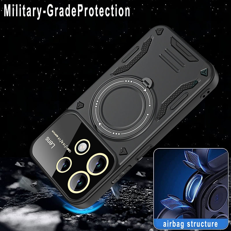 For Xiaomi Redmi Note 13 Pro 4G / Poco M6 Pro 4G Case Magnetic Ring Kickstand PC+TPU Phone Shell