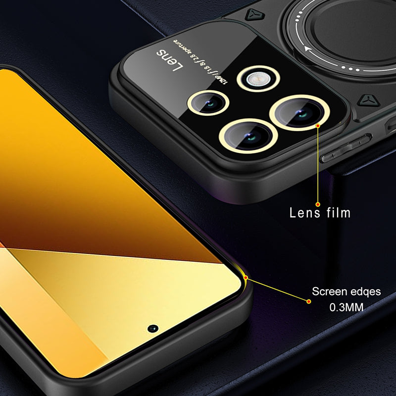 For Xiaomi Redmi Note 13 Pro 4G / Poco M6 Pro 4G Case Magnetic Ring Kickstand PC+TPU Phone Shell