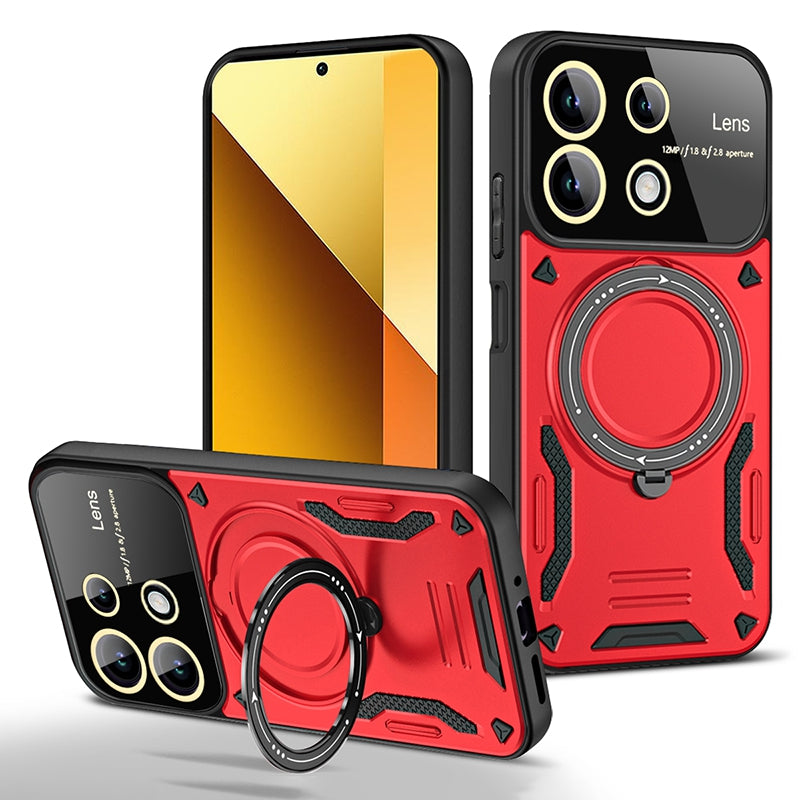 For Xiaomi Redmi Note 13 Pro 4G / Poco M6 Pro 4G Case Magnetic Ring Kickstand PC+TPU Phone Shell