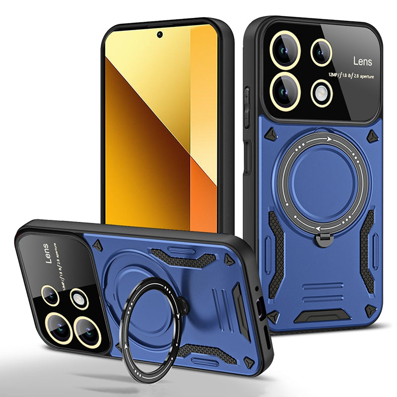For Xiaomi Redmi Note 13 Pro 4G / Poco M6 Pro 4G Case Magnetic Ring Kickstand PC+TPU Phone Shell