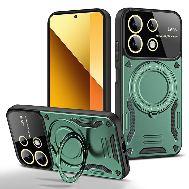 For Xiaomi Redmi Note 13 Pro 4G / Poco M6 Pro 4G Case Magnetic Ring Kickstand PC+TPU Phone Shell