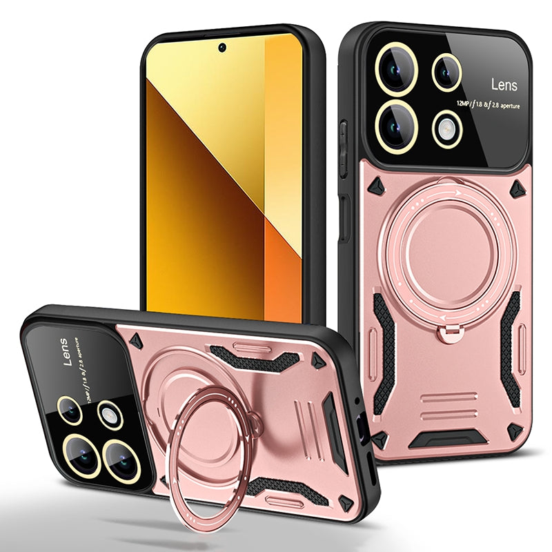 For Xiaomi Redmi Note 13 Pro 4G / Poco M6 Pro 4G Case Magnetic Ring Kickstand PC+TPU Phone Shell