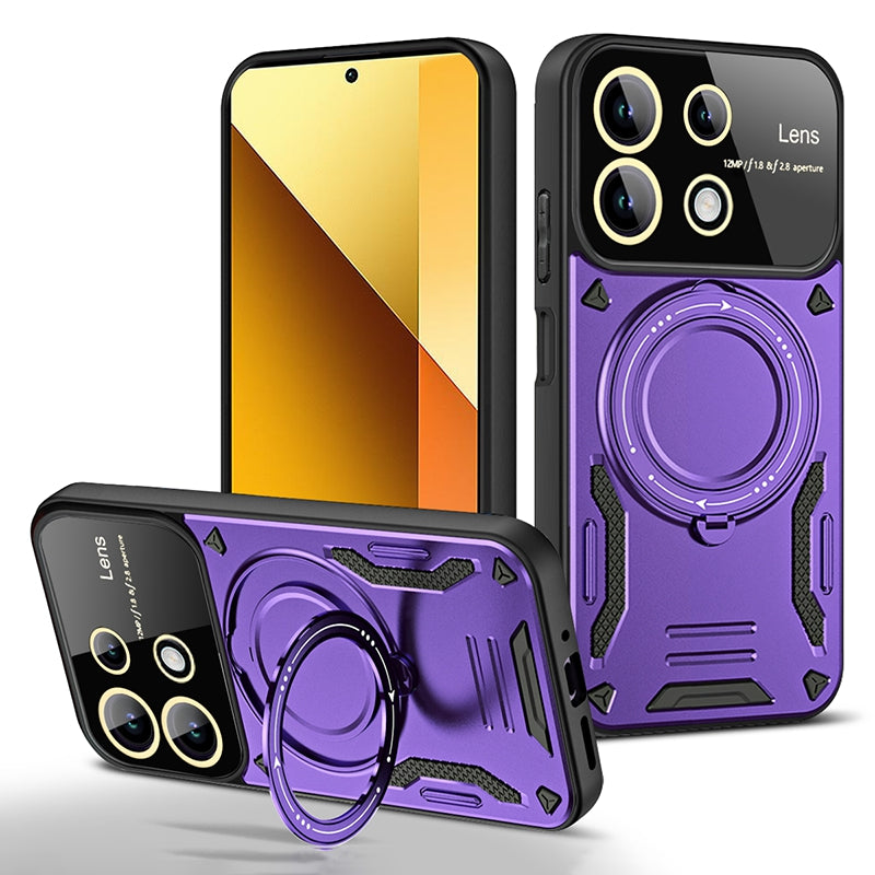 For Xiaomi Redmi Note 13 Pro 4G / Poco M6 Pro 4G Case Magnetic Ring Kickstand PC+TPU Phone Shell