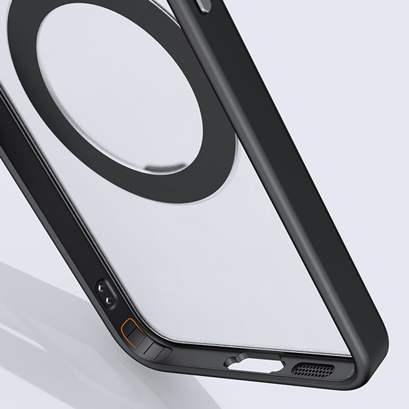 For Samsung Galaxy S24+ Clear Case Magnetic TPU+PC+Metal Phone Cover with Rotary Kickstand