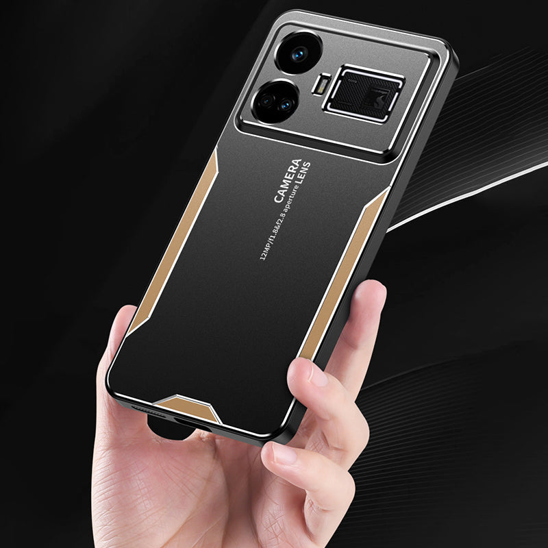 For Realme GT5 5G Matte Case Aluminium Alloy+TPU+PC Slim Phone Cover