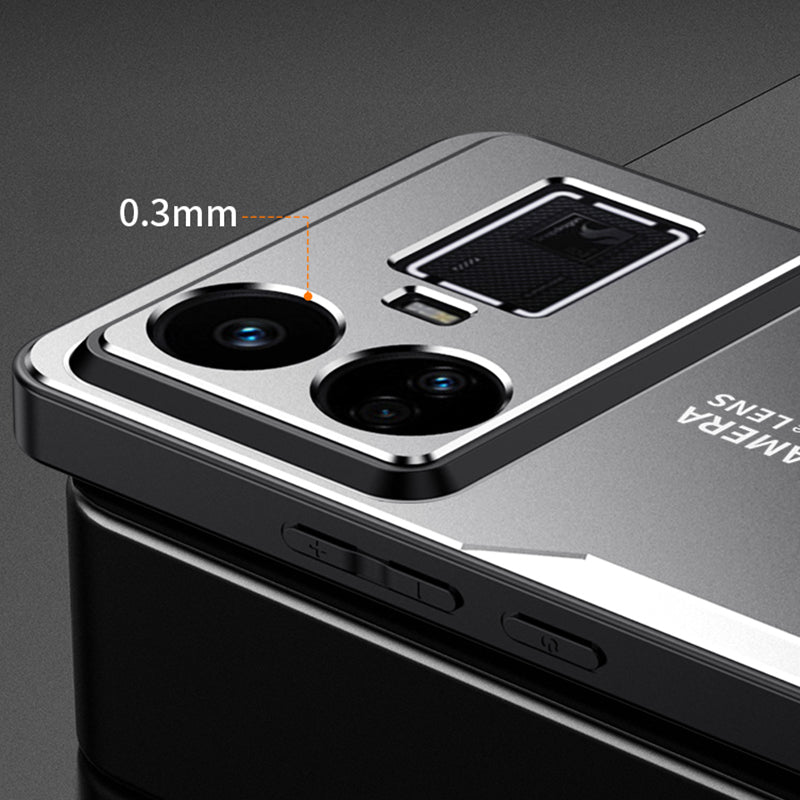 For Realme GT5 5G Matte Case Aluminium Alloy+TPU+PC Slim Phone Cover