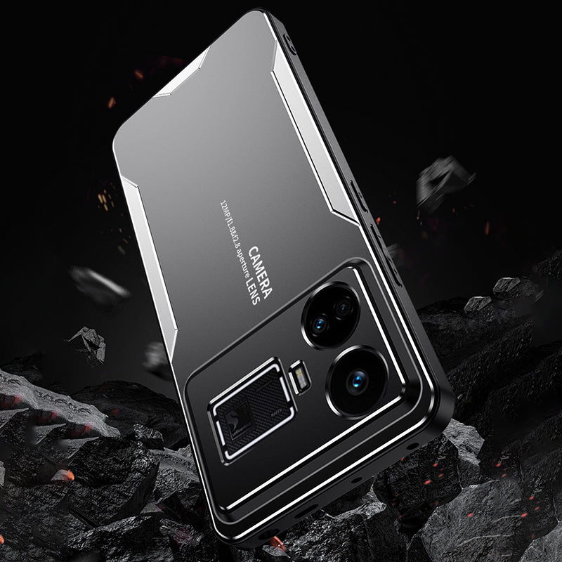 For Realme GT5 5G Matte Case Aluminium Alloy+TPU+PC Slim Phone Cover