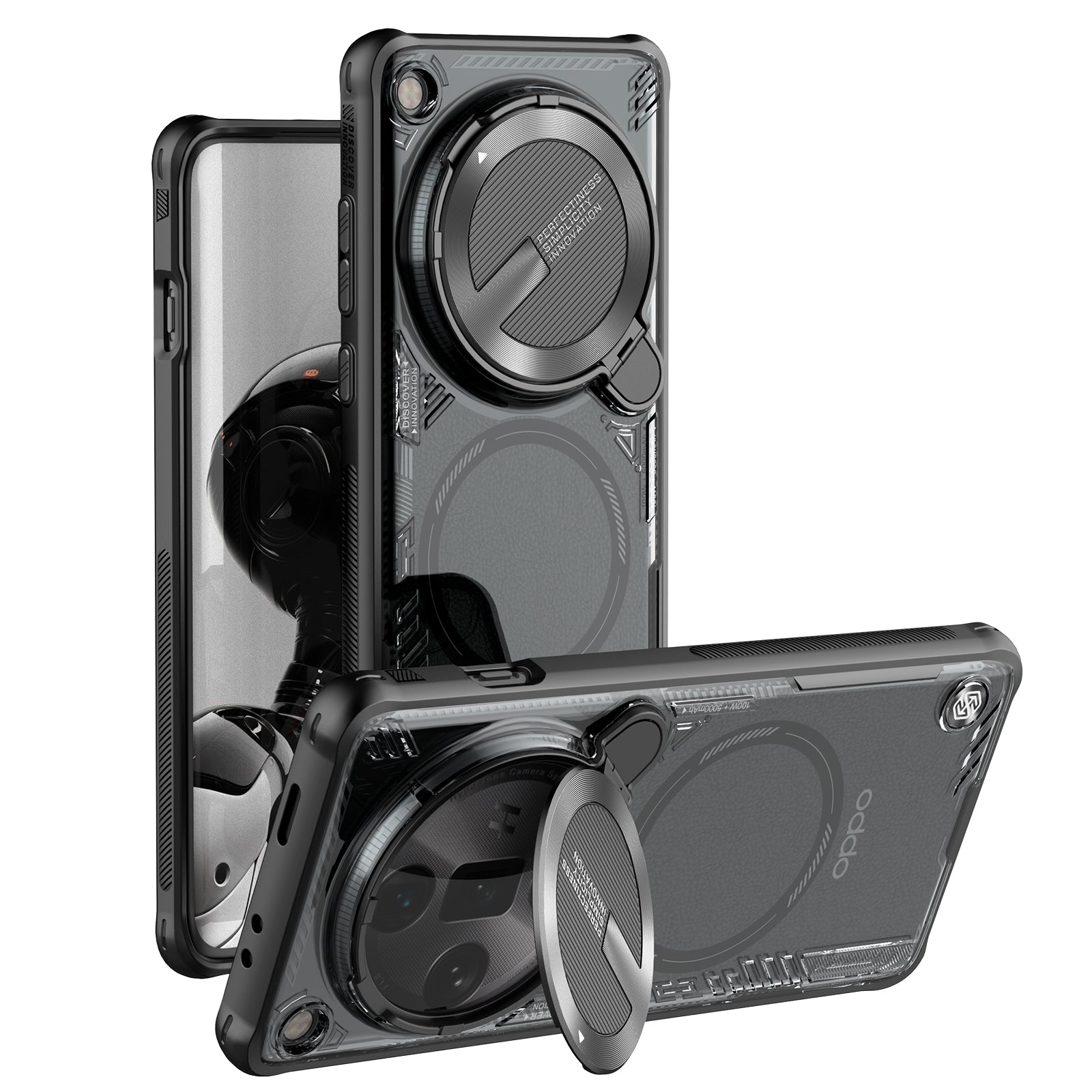 NILLKIN lceblade Prop Magnetic Series for Oppo Find X7 Ultra Case Lens Cover Kickstand Phone Cover
