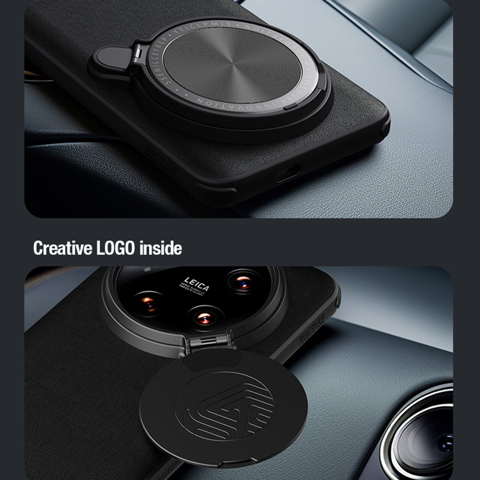 NILLKIN CamShield Prop For Xiaomi 14 Ultra Magnetic Phone Case Leather Coated PC+TPU Cover with Kickstand