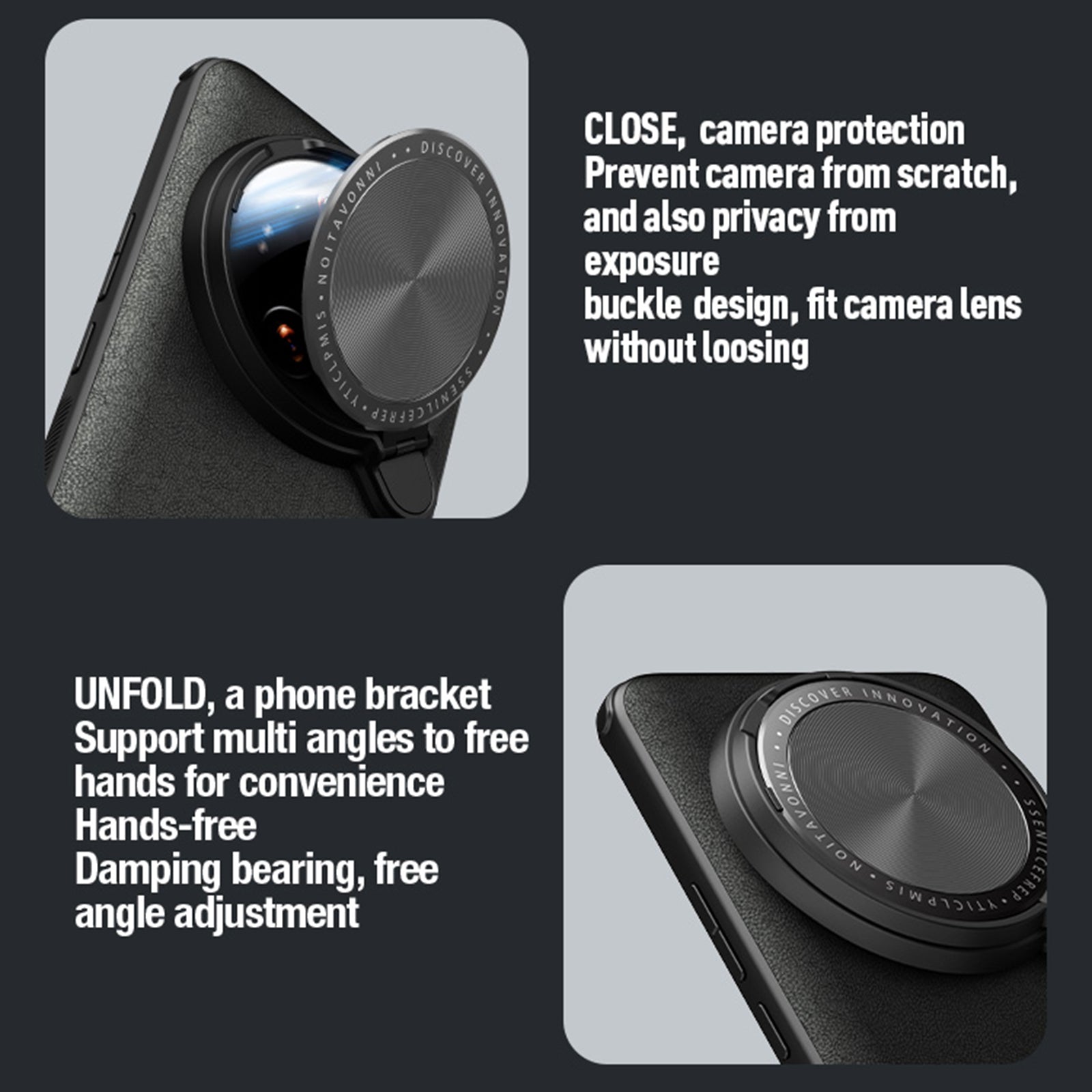 NILLKIN CamShield Prop For Xiaomi 14 Ultra Magnetic Phone Case Leather Coated PC+TPU Cover with Kickstand