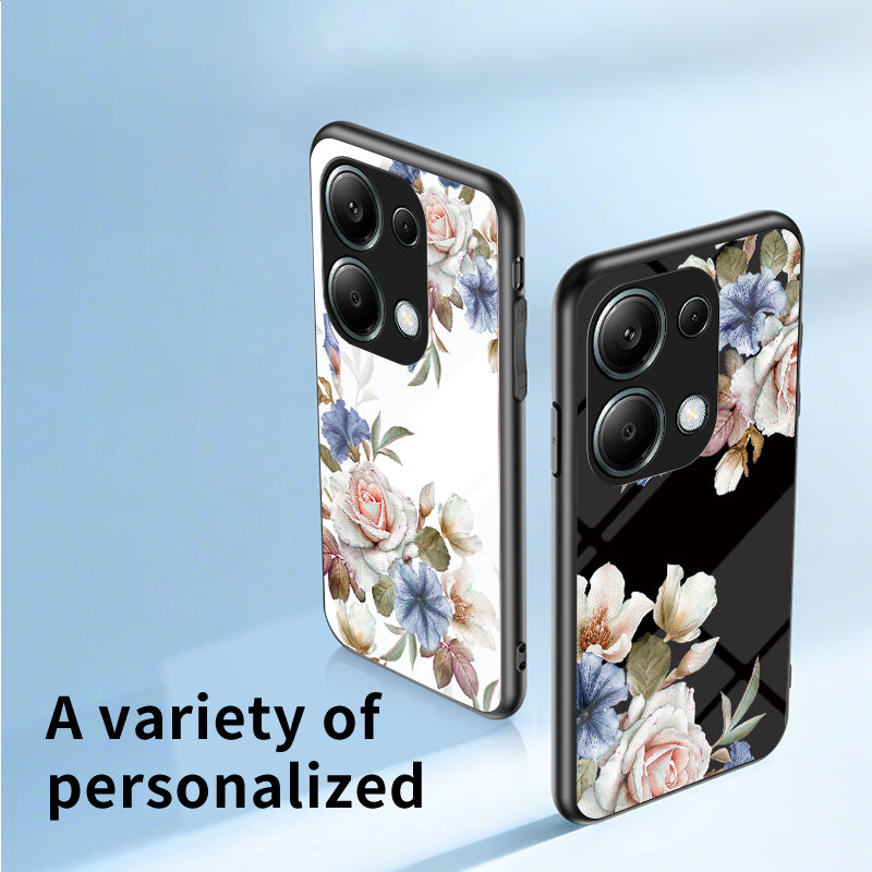 For Xiaomi Redmi Note 13 Pro 4G / Poco M6 Pro 4G Case Kickstand Tempered Glass Back Cover