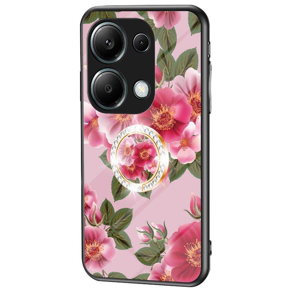 For Xiaomi Redmi Note 13 Pro 4G / Poco M6 Pro 4G Case Kickstand Tempered Glass Back Cover