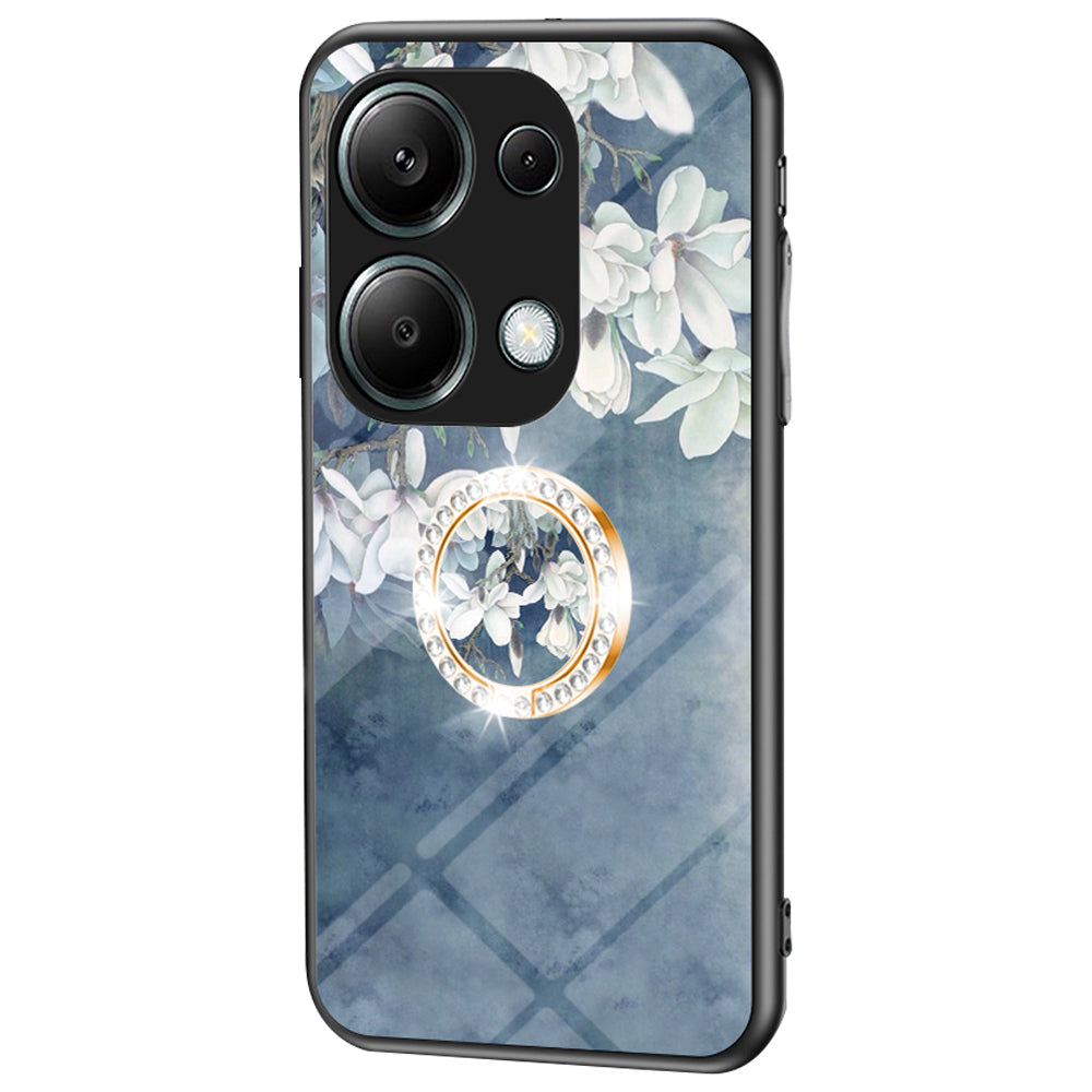 For Xiaomi Redmi Note 13 Pro 4G / Poco M6 Pro 4G Case Kickstand Tempered Glass Back Cover