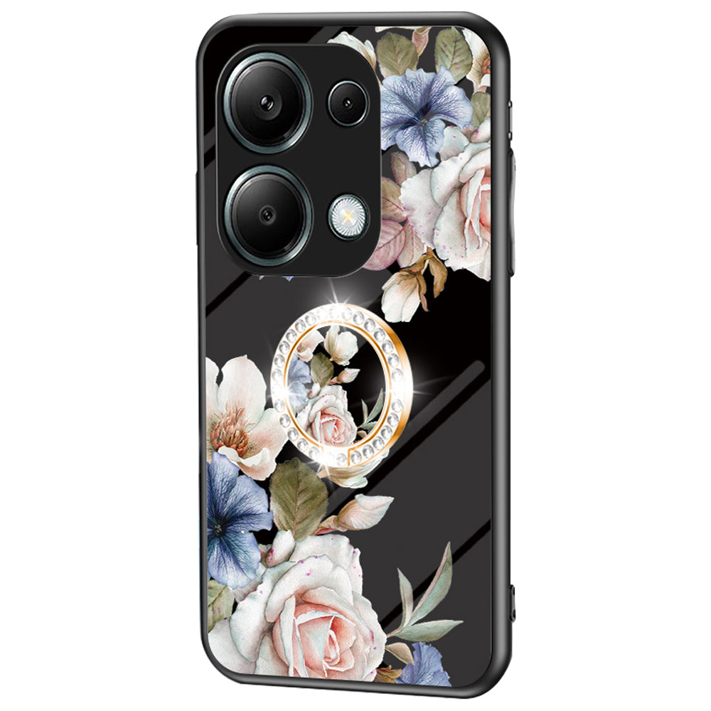 For Xiaomi Redmi Note 13 Pro 4G / Poco M6 Pro 4G Case Kickstand Tempered Glass Back Cover