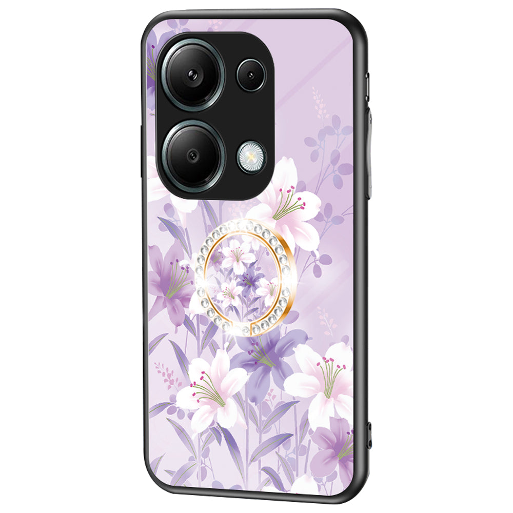 For Xiaomi Redmi Note 13 Pro 4G / Poco M6 Pro 4G Case Kickstand Tempered Glass Back Cover