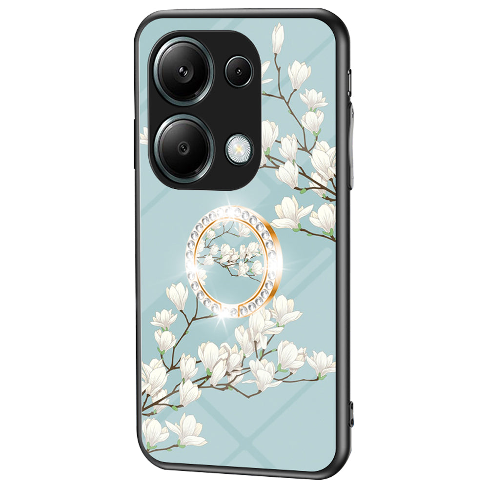 For Xiaomi Redmi Note 13 Pro 4G / Poco M6 Pro 4G Case Kickstand Tempered Glass Back Cover