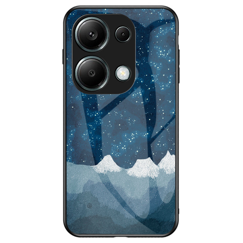For Xiaomi Redmi Note 13 Pro 4G / Poco M6 Pro 4G Case Starry Sky Tempered Glass Back Phone Cover